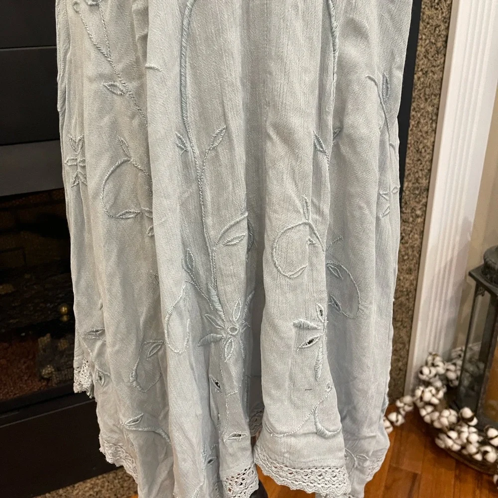Free People Intimately Light Sky Blue Crochet Tank Flowy Dress Size XS NWT - Picture 4 of 7